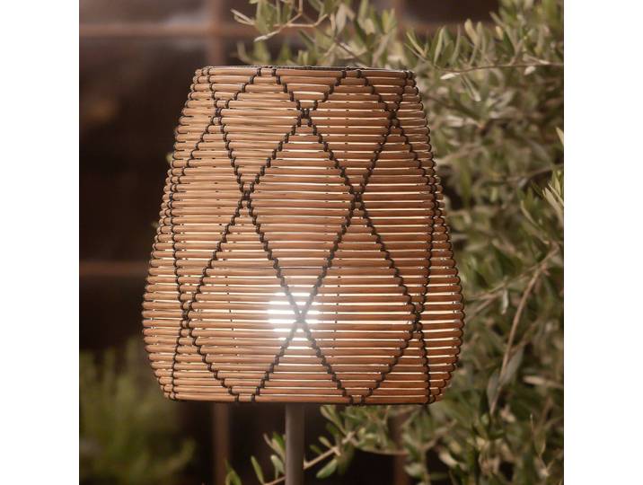 PR Home Terrassenlampe Agnar Lollo, grau, Rattanoptik, 71 cm Lollo, schwarz, Metall