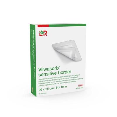 Vliwasorb sensitive border 20x25cm superabs.Wundv. 10 St Verband