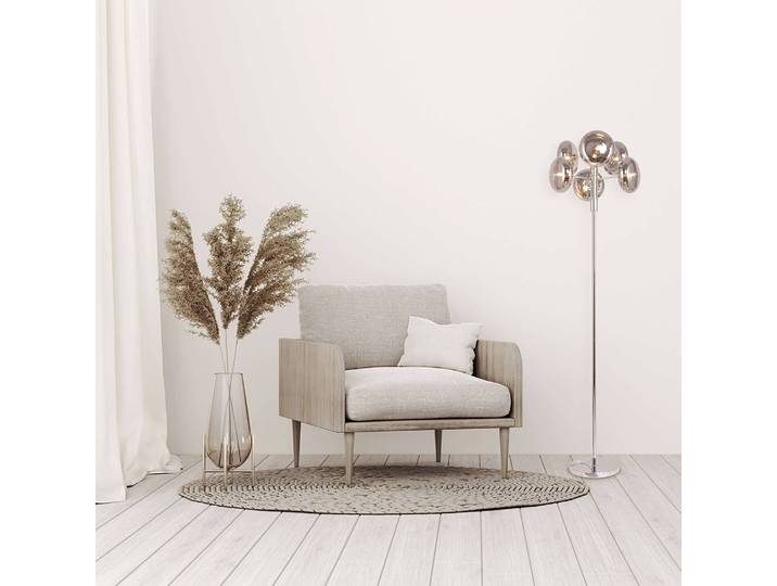 Lampe Explosion 44 x 165 x 44cm Argenté/Argenté Verre transparent Acier chromé G9