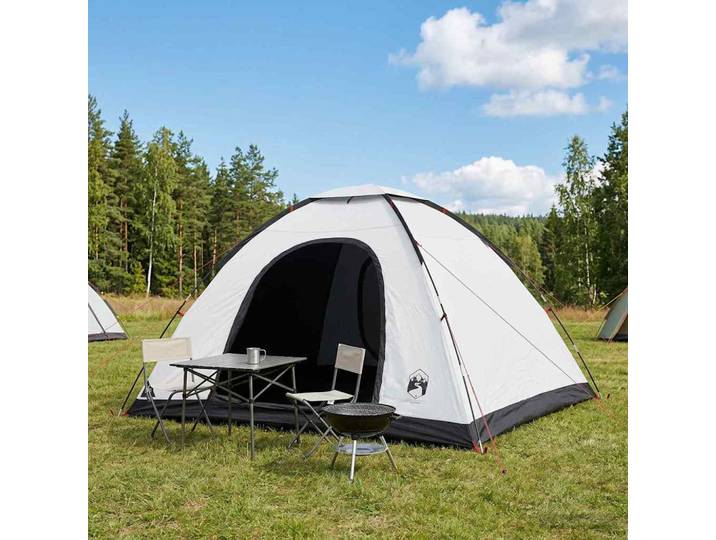 vidaXL Campingzelt 6 Personen Weiß Verdunkelnd