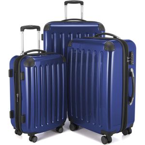 Hauptstadtkoffer Koffer Alex, erweiterbar, dunkelblau, 3-tlg., Hartschale, mit 4 Rollen, klein / groß (2x)