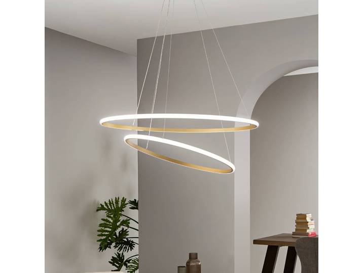 Luce Ambiente Design Hängelampe Axis, messing / gold, für Wohn- / Esszimmer, Metall, Modern