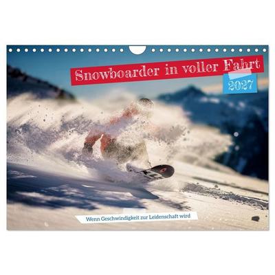 Snowboarder in voller Fahrt (Wandkalender 2027 DIN A4 quer), CALVENDO Monatskalender