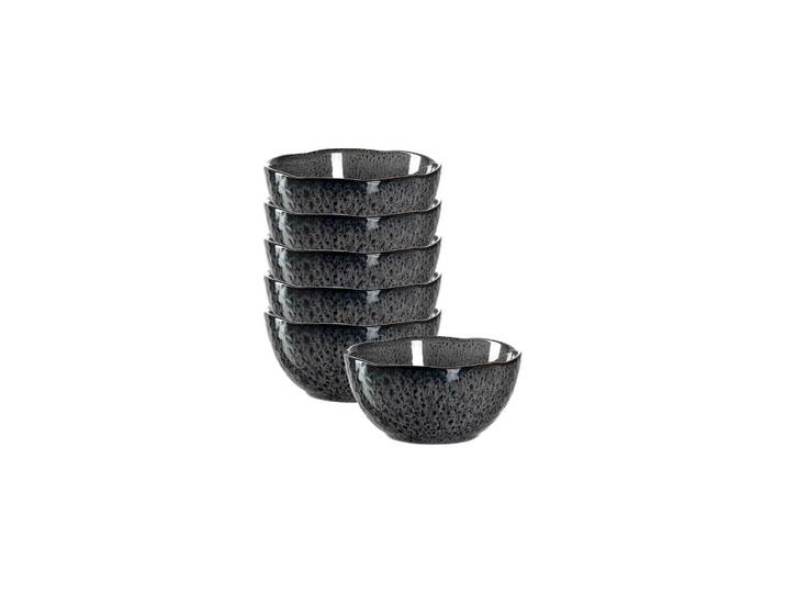 Schale LEONARDO Schalen Matera ø 12.0 cm 6er Set , grau (anthrazit), Schüsseln, Schale
