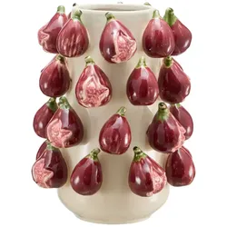 Vase Feigen   , rot , Porzellan , Maße (cm): H: 32  Ø: 25.2