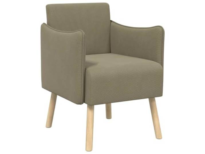 Todiikf Akzentstuhl Khaki Polstersessel mit Holzbeinen 60x65x76 cm Gemütlicher Samtsessel aus Grobvelours mit Schaumstoff-Polsterung und Armlehnen für Wohnzimmer und Schlafzimmer.
