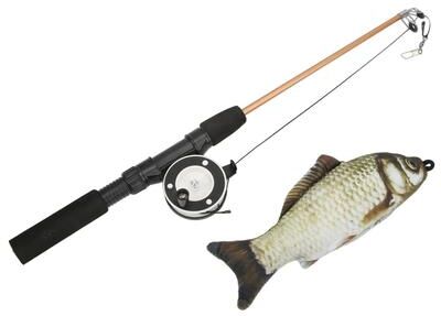 Uplifted Finds Realistic Flexible Telescopic Fishing Rod Cat Toy c