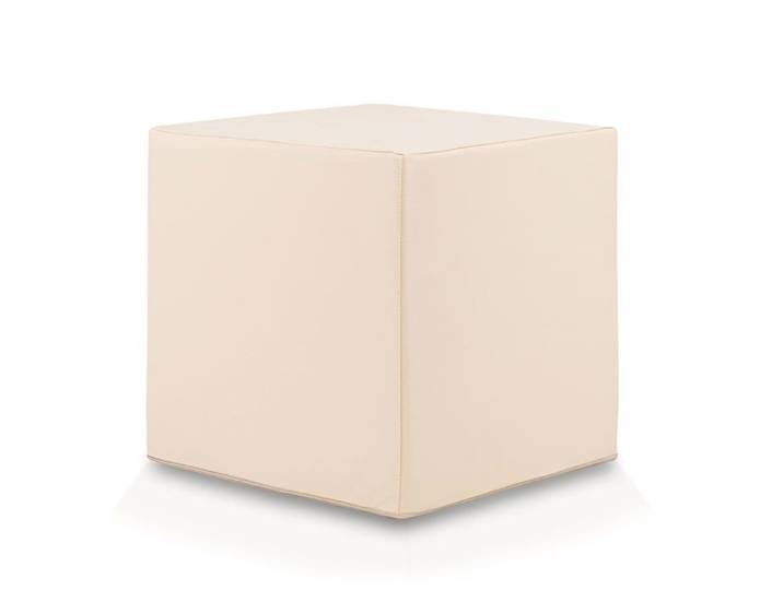 Pouf repose-pieds carré Ottomana Cube 40x40x40 cm Canapé déhoussable Résistant et anti-déchirure Tabouret Ivoire E2 Ecopuf