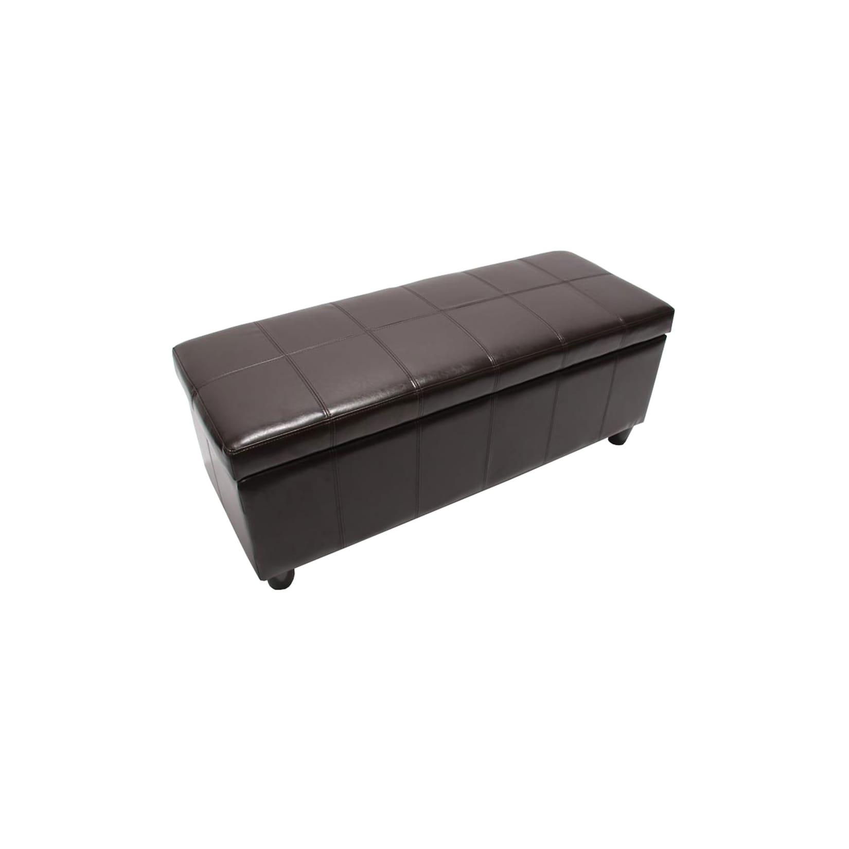 Bank Sitzbank MIT Aufbewahrung Arezzo Leder + Kunstleder 112x45x45cm MVG-zertifiziert ~ braun