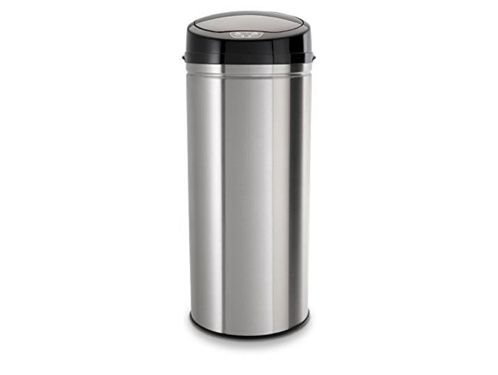 Echtwerk Abfalleimer, Mülleimer mit Sensor, Touchless Abfalleimer, elektrischer Müllbehälter, Infrarot Bewegungssensor, Korpus aus Edelstahl, Fassungsvermögen 42 Liter, INOX Brushed