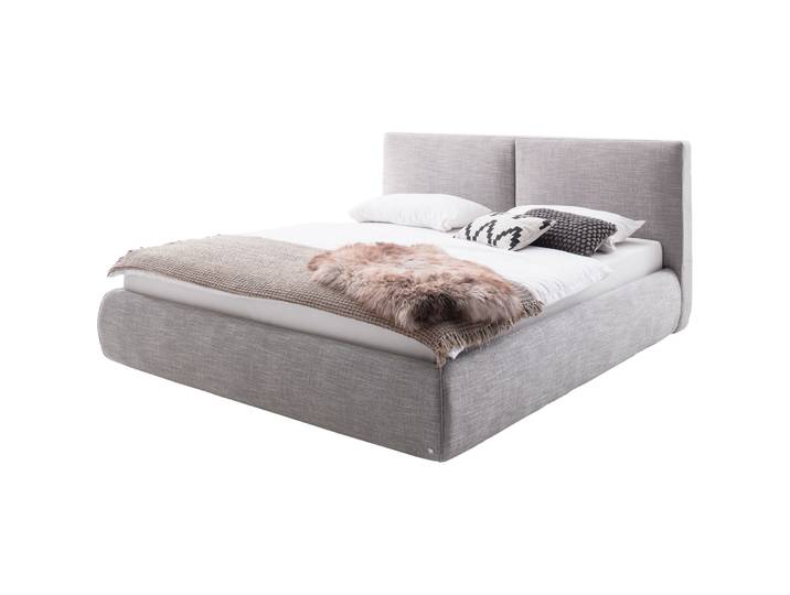 Bett Edgar hellgrau Bezug Stoff 180 x 200 cm - Bett