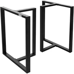 ML-Design Tischgestell 2er Set T-Form 60x72 cm Schwarz | Stahl, Industrial Design, Esstisch Schreibtisch Kufengestell