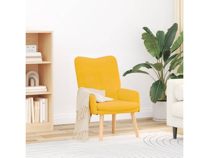 HEFZGDB Ergonomischer Relaxsessel in Hellgelb aus Cordstoff für Wohnzimmer und Leseecke mit abnehmbarem Bezug