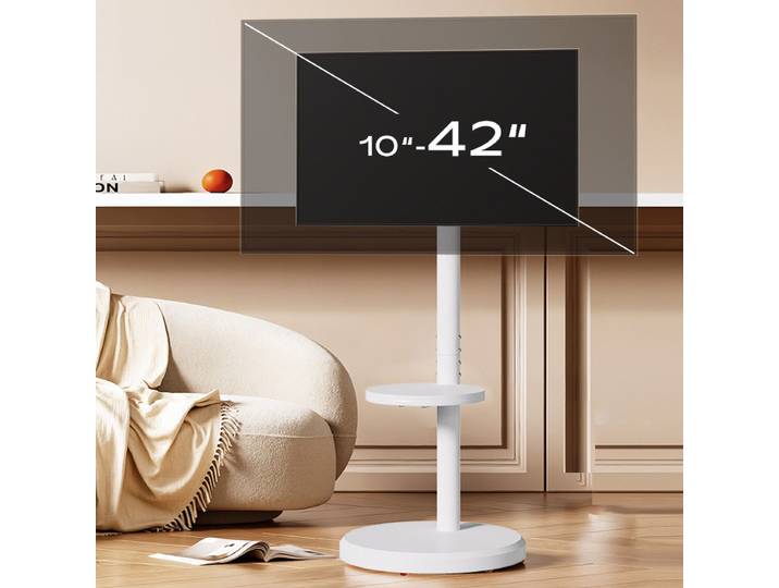 Meuble TV roulant pour téléviseurs de 10 à 42 pouces, supports de sol universels avec support pivotant, adapté au petit dortoir d'angle, chariot de télévision Mobile Portable