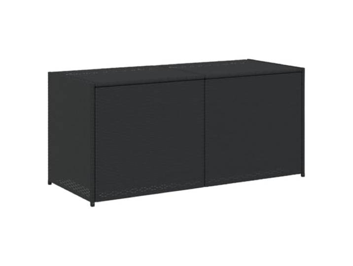 vidaXL Boîte de rangement de jardin noir 283L résine tressée