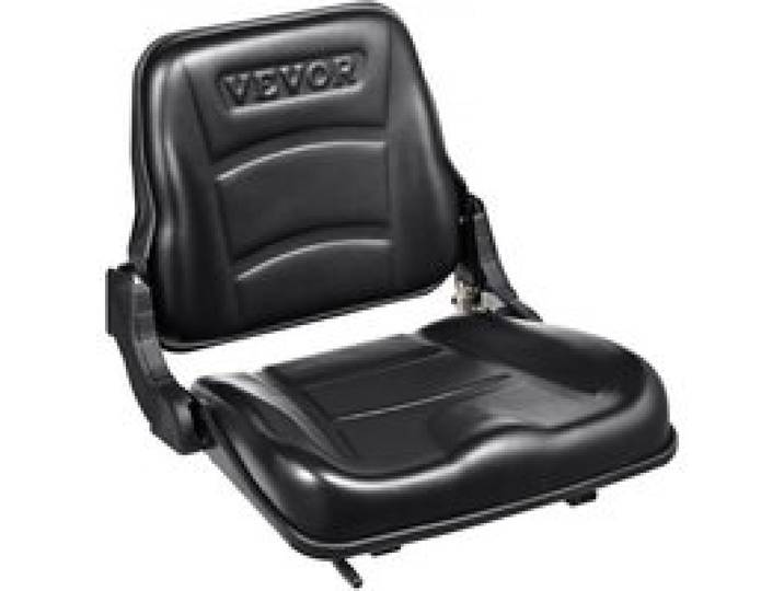 VEVOR Siège de Chariot Élévateur à Fourche Universel Siège de Tracteur Rabattable avec Dossier à Angle Réglable Micro-interrupteur Fente Étendue 160-340 mm Siège Confortable pour Chargeur Excavateur