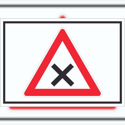 HB-Druck Aufkleber Achtung Kreuzung Vorfahrt rechts Symbol A0 (841x1189mm)