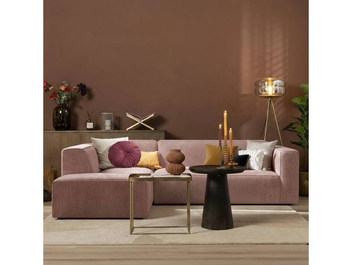 Bronx71 Ecksofa Memphis Chenille pink links