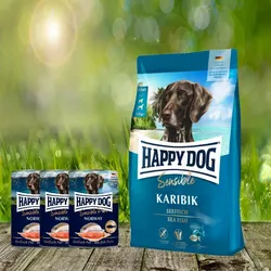 Happy Dog Supreme Sensible Karibik 11 kg + Happy Dog Sensible Pure Norway 3 x 400 g