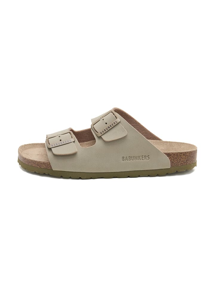 BABUNKERS Family Pantoletten in Khaki - 45