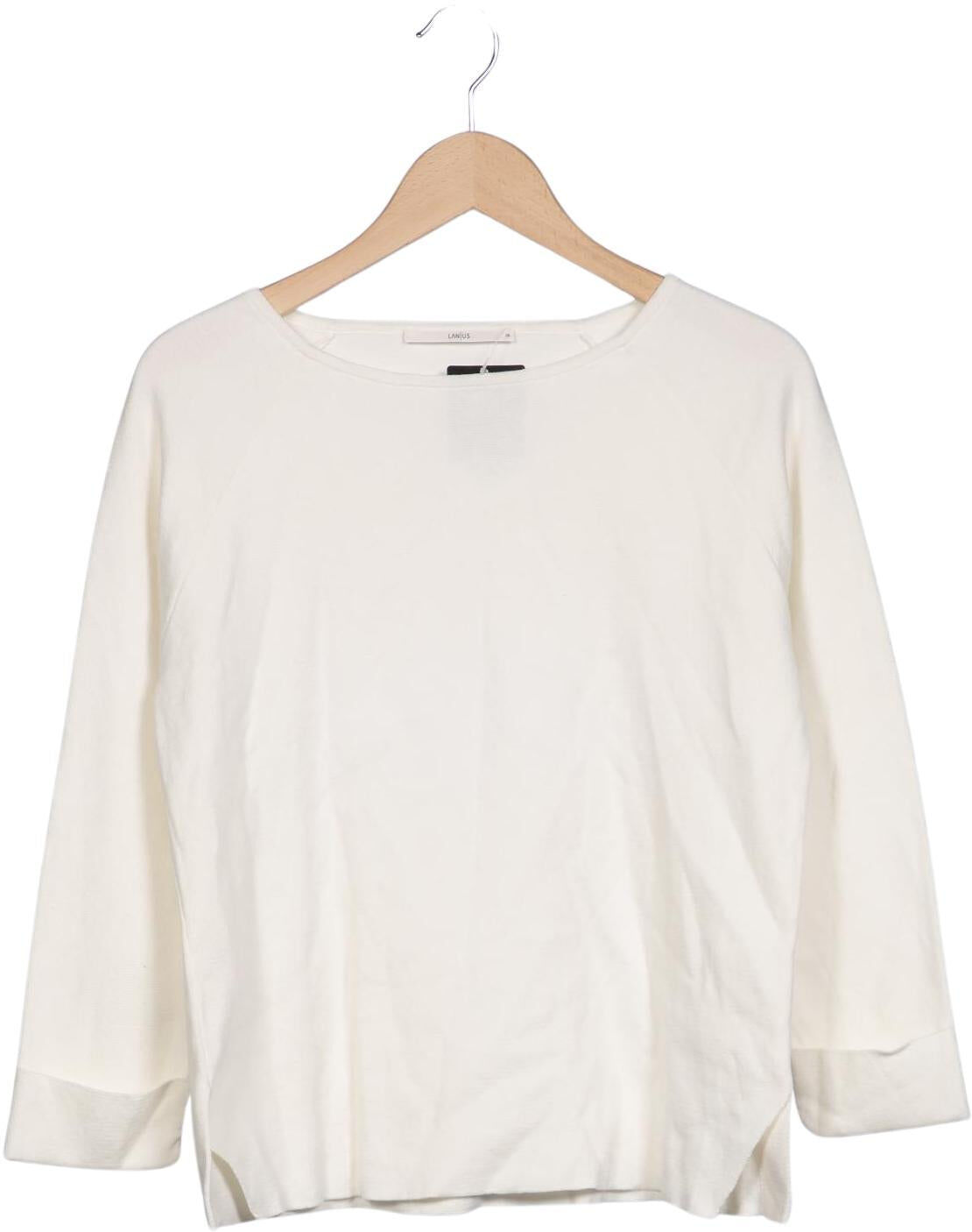 Lanius Damen Pullover, Weiß, Gr. EU 38, Baumwolle - Second Hand