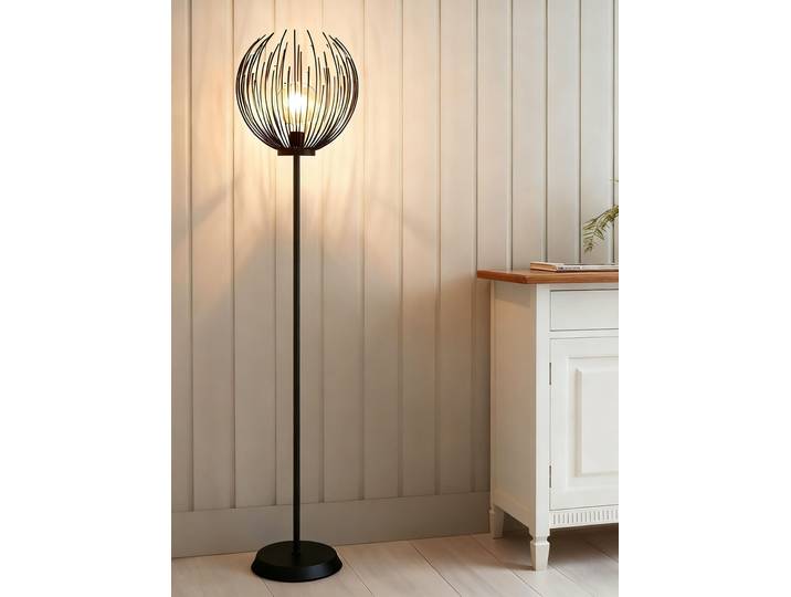 OTTO HOME Stehlampe Tonnia - Stehleuchte aus Metall, Lichteffekt durch Gitter-Optik , schwarz (schwarz matt), 1, Ø 35cm H: 160cm, 1 Stk., Leuchten, liefert eingeschaltet eine besondere Lichtoptik / Schattenoptik, Stehlampe, Topseller