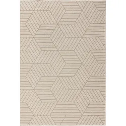 benuta Nest Flachgewebeteppich Elena Cream/Beige 120x170 cm - Moderner Kurzflor-Teppich für Wohnzimmer