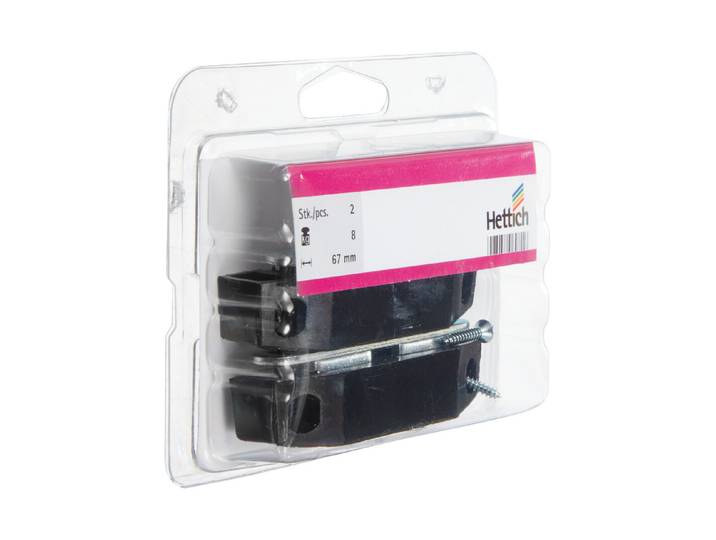 Hettich Magnetschnäpper XXL Kunststoff, Stahl Schwarz 75 mm