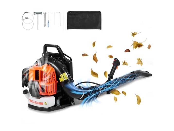 VEVOR Souffleur de Feuilles à Essence\, 63 CC\, souffleur de Neige à Dos 2 Temps\, avec réservoir de Carburant 1\,89 L\, Volume d'air 1110 CFM pour Entretien de pelouse\, Nettoyage de Feuilles\, déneigement