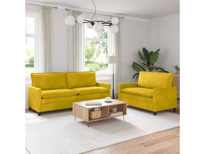 Ensemble de Canapés 2 pc Jaune Velours 3417133
