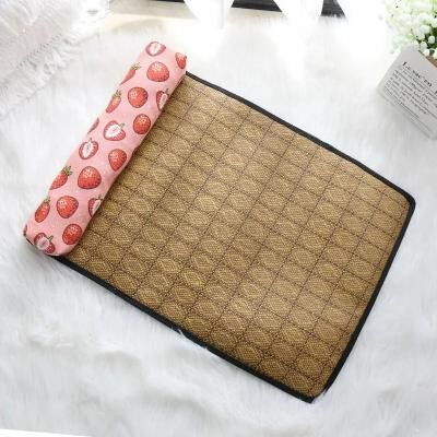 Uplift Essentials Natural Rattan Weave Summer Cooling Mat pink Strawberry l