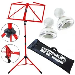 keepdrum MUS3RD Notenständer Rot mit 2 Magnete, Notenständer, Rot
