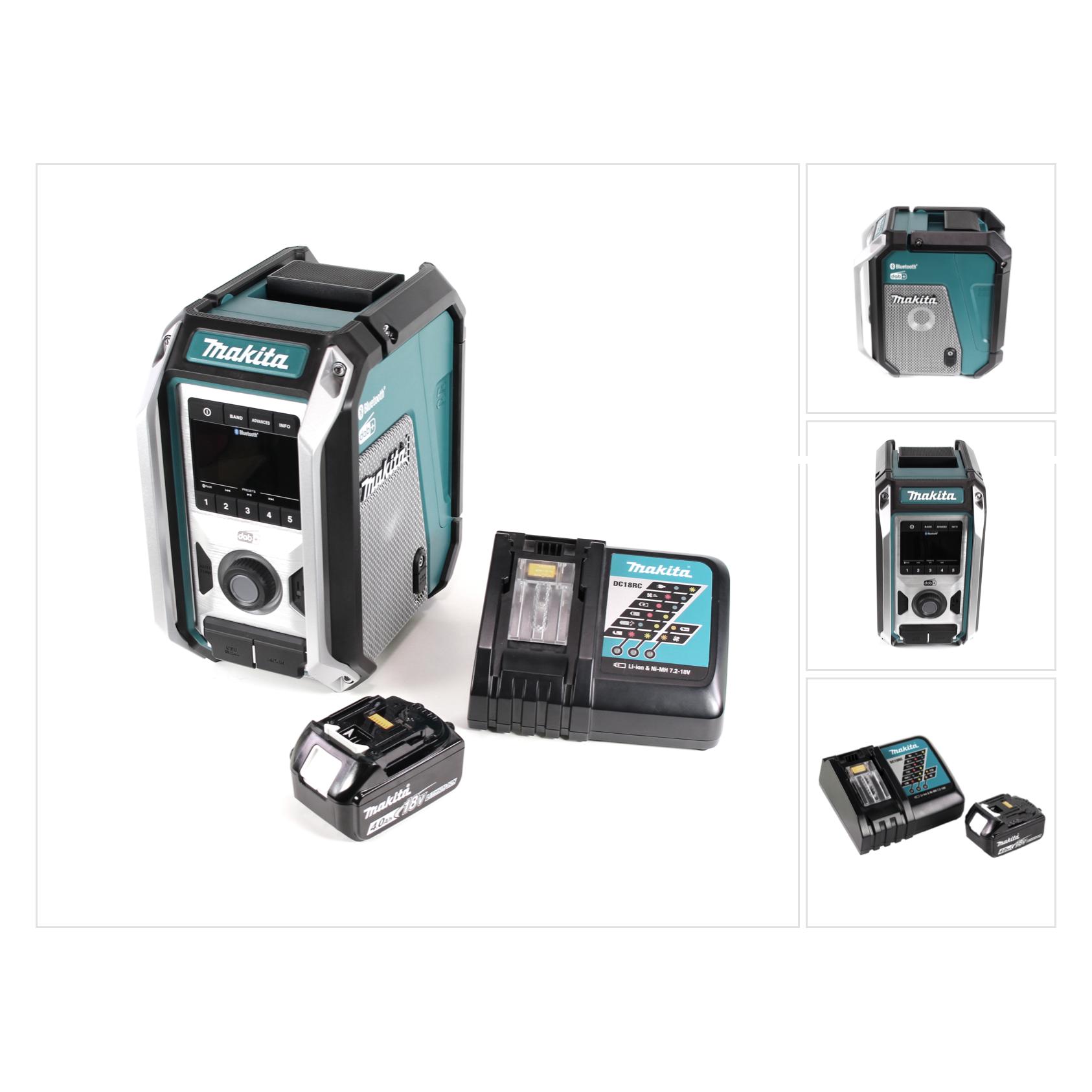 Makita DMR 115 RM1 Akku Baustellenradio 12V - 18V Bluetooth DAB+ IP65 + 1x Akku 4,0 Ah + Ladegerät (DAB+, FM, Bluetooth) (DMR115RM1)