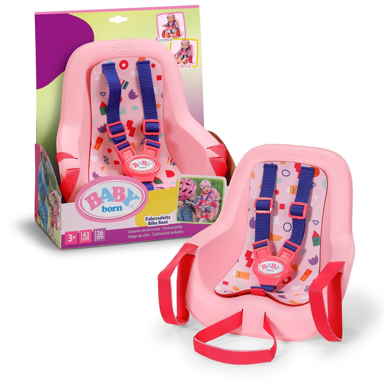 BABY born fietszitje roze/blauw