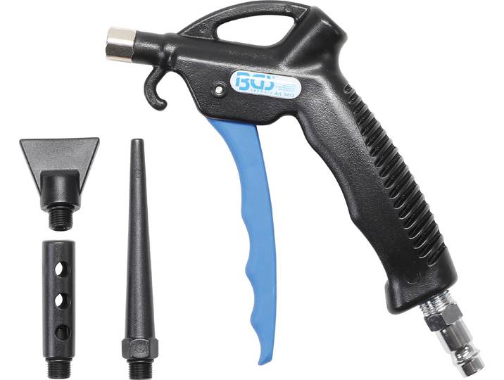 BGS Pistolet de soufflage d'air comprimé avec 3 embouts - 9413