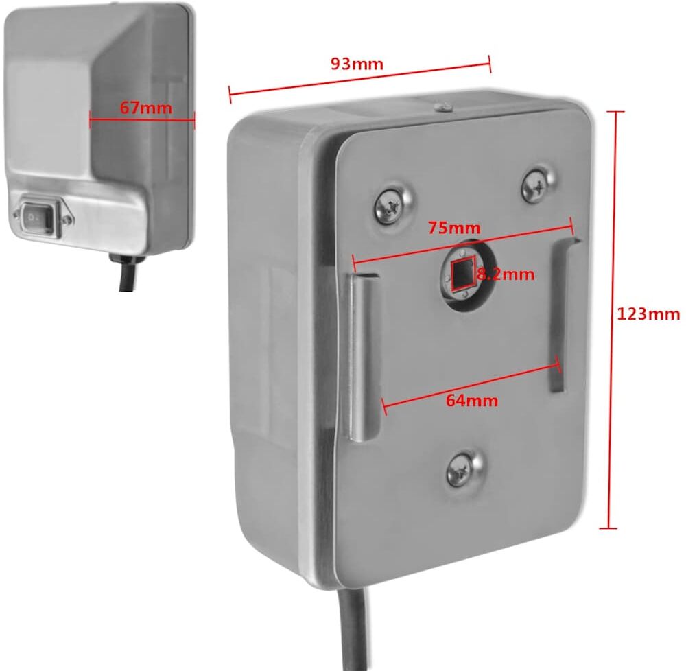 vidaXL Moteur de broche à rôtir 4W Acier inoxydable