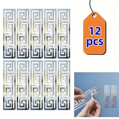 Uplifted Finds Self Adhesive 3D Mirror Wall Sticker Decorative Edge Set silver