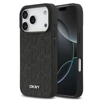 DKNY PU Leather Grid Pattern Magsafe Case for iPhone 17 Pro Black (Apple iPhone 17 Pro) (DKHMP17LPSGPHMK)