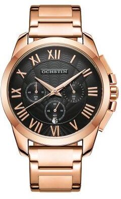 Everyday Crate OCHSTIN 7242 Mens Waterproof Quartz Stainless Steel Watch rose Gold+black