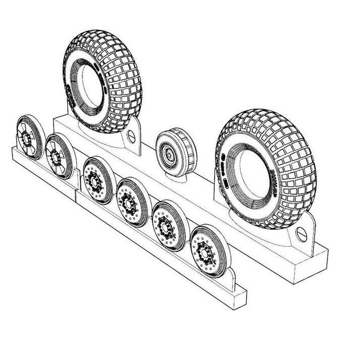 Brengun DH 98 Mosquito wheels block thread (BRL72207)