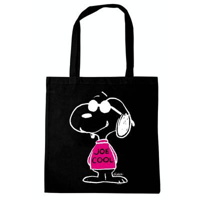 Henkeltasche LOGOSHIRT "Baumwolltasche Peanuts - Snoopy", Damen, Gr. B/H/T: 8,8cm x 42cm x 38cm, schwarz, Baumwolle, bedruckt, Taschen, mit lizenziertem Snoopy-Print
