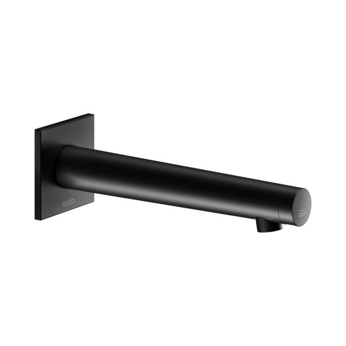 Keuco Ixmo Elektronik-Waschtischmischer 59517371102 schwarz matt, Unterputz, Netzbetrieb, Ausladung 225mm, eckige Rosette