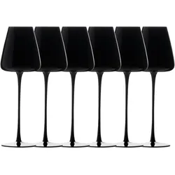Intirilife Wein Glas Set für Rotwein Weisswein, Weingläser, Schwarz