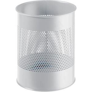 Durable Papierkorb 331010, lichtgrau, rund, aus Metall, 15 Liter