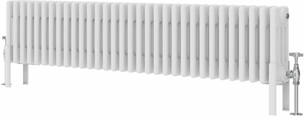 Symple Stuff Altynay Horizontal Traditional 4 Column Radiator White 300mm H x 1460mm W x 140mm D