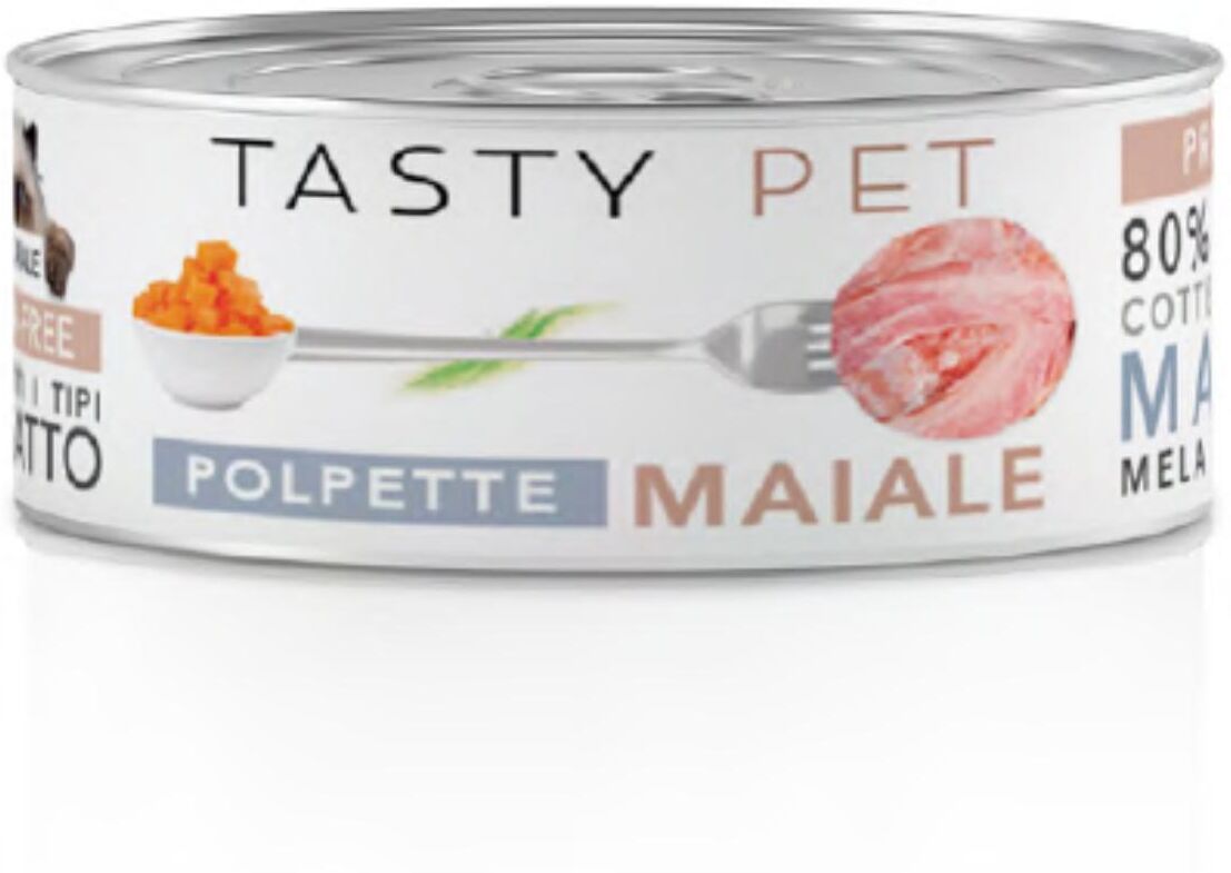 Tasty Pet Cat Polpette al Sugo Lattina Multipack 24x85G MAIALE MELA E ZUCCA