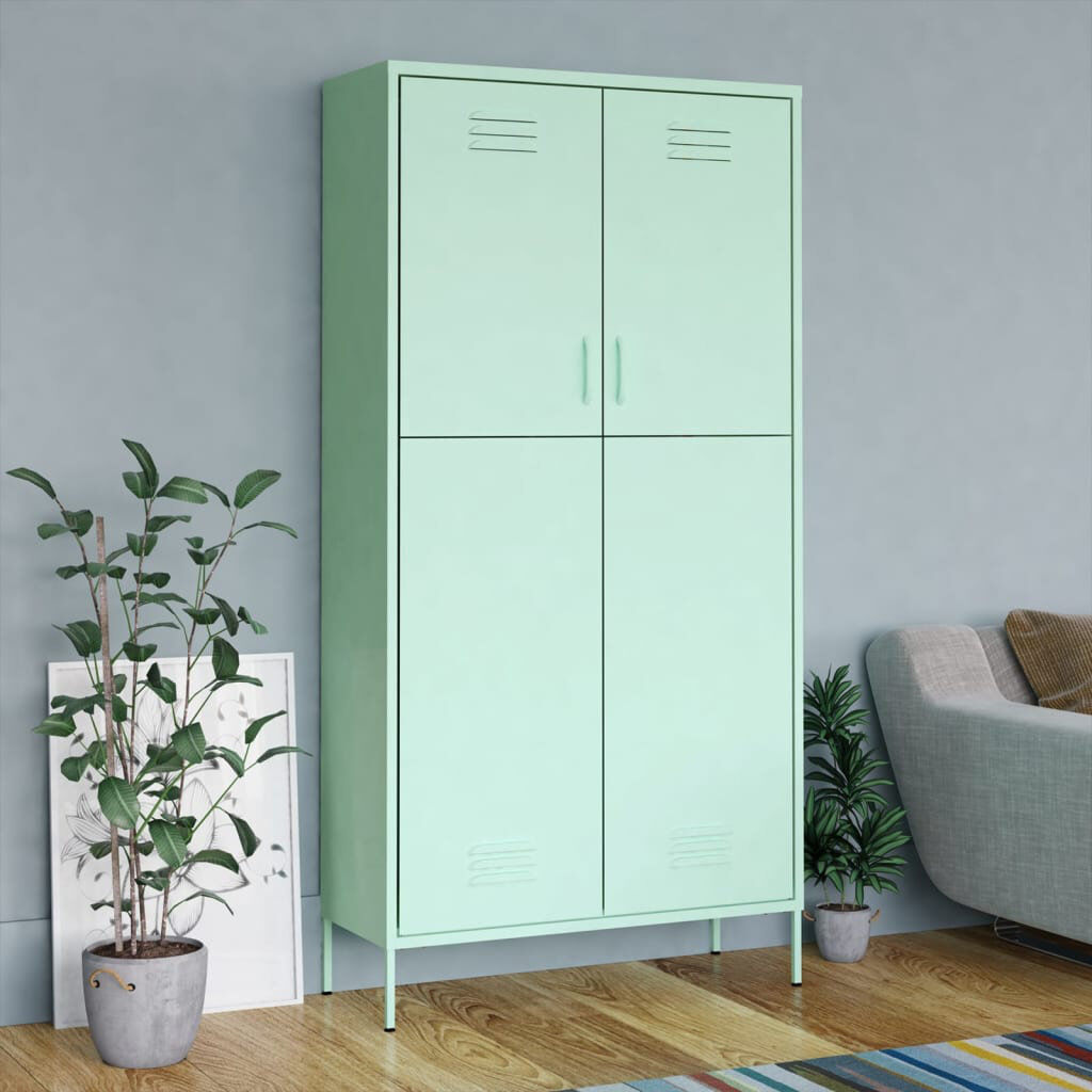 Rio Branwell 2 Door Steel Wardrobe Mint 180cm H X 90cm W X 50cm D