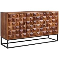 WOHNLING Sideboard 145x81x45 cm Holz Massiv Kommode Anrichte Modern Standschrank