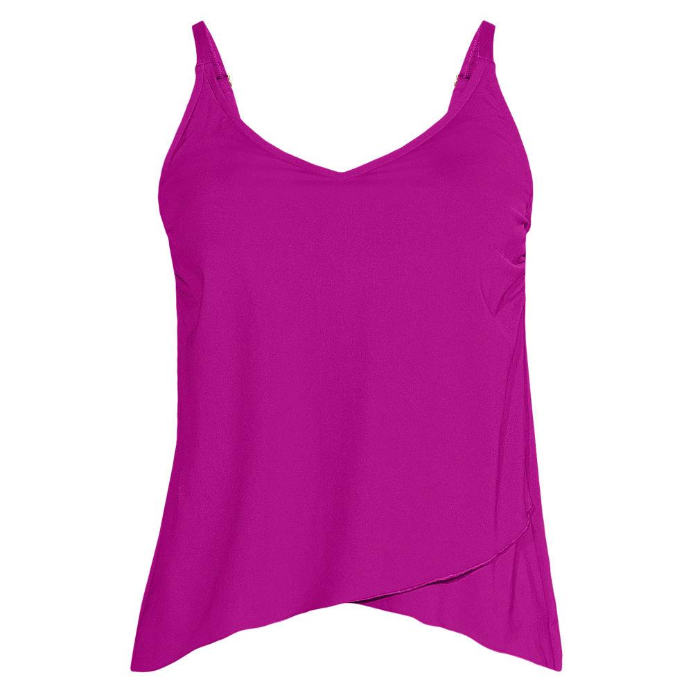 Tankinitop mit Tulpensaum chlorresistent für Damen, Damen, size: regular, Lila, Nylon-Mischung, by Lands' End