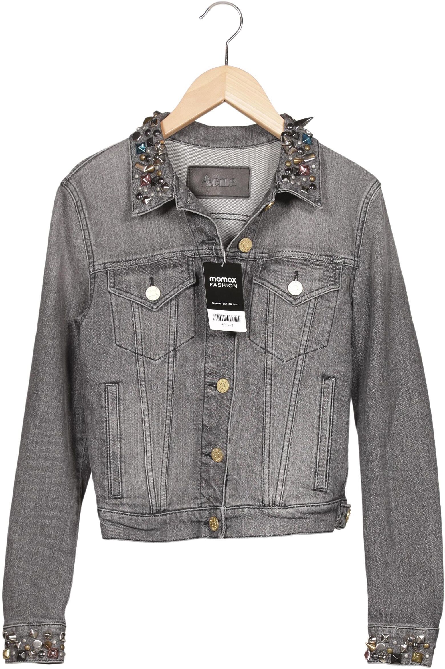 Acne Studios Damen Jacke, Grau, Gr. XS, Baumwolle / Elasthan - Second Hand